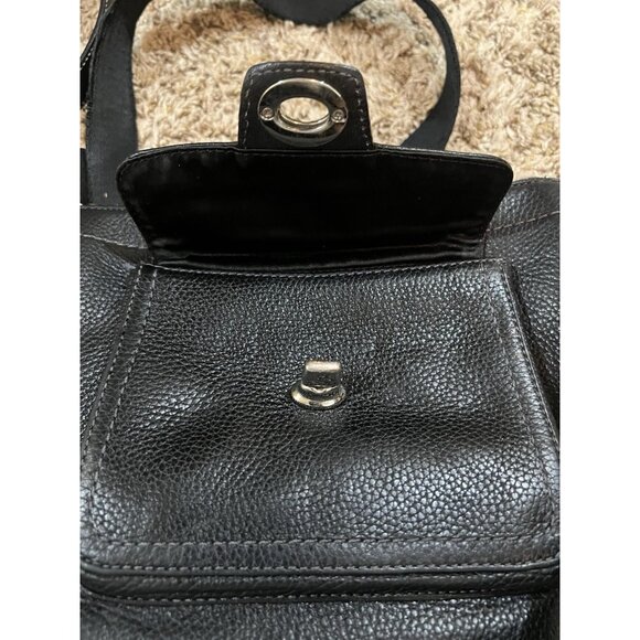 Vintage COACH Black Penelope Turnlock Swingpack Pebble Leather Crossbody - Picture 7 of 14